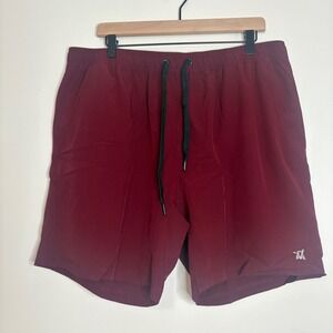 Dixxon Premium Apparel 2XL‎ Maroon Running Athletic Lined Shorts Mens